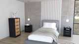 TUHOME Selma 3-Piece Bedroom Set with Two Nightstands and Vertical Storage Cabinet, Modern Space-Saving Furniture for Bedroom Organization, 42.4"H x 17.7"W x 16.2"D, Black/Pine