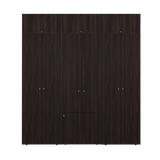 Home 6 Piece, 10 Door Closet System, Top Storage Shelves, Wide Armoire for Bedroom Storage and Organization, Natural Oak