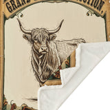 Highland Cow Campfire Sherpa Throw