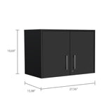 TUHOME Wooster 5-Piece Garage Set with Tall Storage Cabinet, Wall Cabinet, Utility Shelves and Work Counter, Heavy-Duty Tool and Equipment Organization System, 78.7"H x 23.3"W x 14.5"D, Black