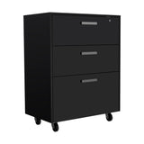 TUHOME Borgata 2-Piece Garage Set with Storage Cabinet and Utility Shelf Unit, Heavy-Duty Organization for Tools, Equipment, Supplies and Garage Spaces, 35.4"H x 27.5"W x 15.9"D, Black