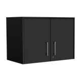 TUHOME Melrose 4-Piece Garage Set with Two Storage Cabinets and Two Utility Shelf Units, Heavy-Duty Organization for Tools, Equipment and Supplies, 35.4"H x 27.5"W x 15.9"D, Black