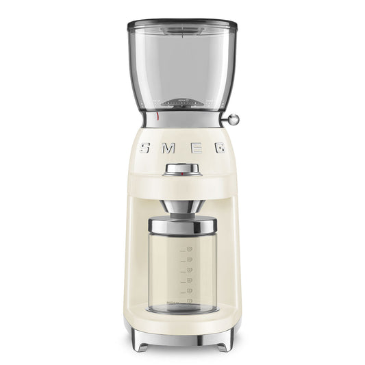 Conical Burr Coffee Grinder - Retro-Style Cream