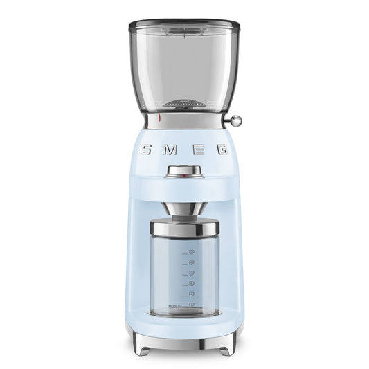Conical Burr Coffee Grinder - Retro-Style Pastel Blue