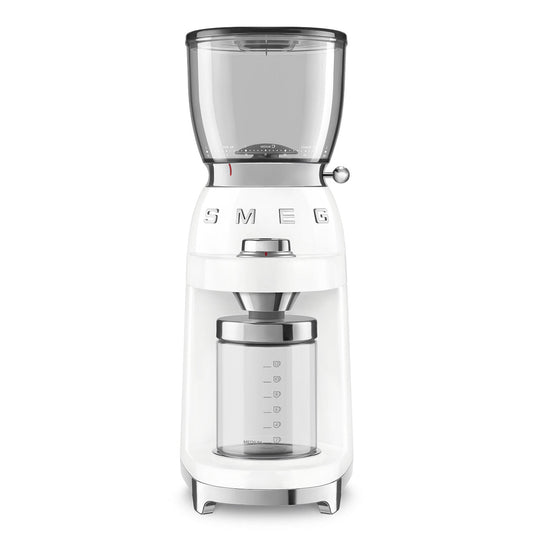 Conical Burr Coffee Grinder - Retro-Style White