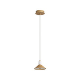 Spanish Alabaster & Aluminum One-Light Chandelier