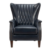 Xaver Genuine Leather Armchair NAVY
