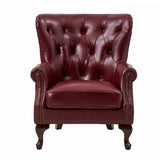 Anthony Genuine Leather Armchair BURGUNDY