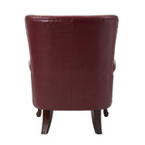 Anthony Genuine Leather Armchair BURGUNDY
