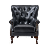 Anthony Genuine Leather Armchair BLACK