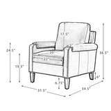 Raimund Genuine Leather Armchair BROWN