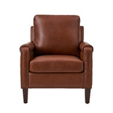 Raimund Genuine Leather Armchair BROWN