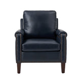 Raimund Genuine Leather Armchair NAVY