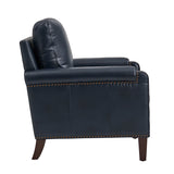 Raimund Genuine Leather Armchair NAVY
