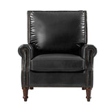 Raymond Genuine Leather Armchair BLACK