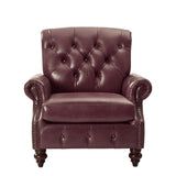 Vivian Genuine Leather Armchair BURGUNDY