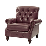 Vivian Genuine Leather Armchair BURGUNDY