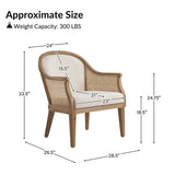 Xaver Farmhouse Rattan Solid Wood Armchair IVORY