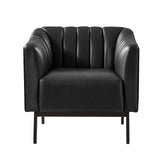 Contemporary Industrial Elegance: Benedikt 30" Wide Chair with Faux Leather