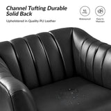 Contemporary Industrial Elegance: Benedikt 30" Wide Chair with Faux Leather