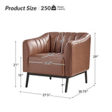 Contemporary Industrial Elegance: Benedikt 30" Wide Chair with Faux Leather