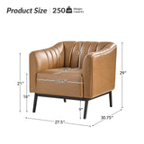 Contemporary Industrial Elegance: Benedikt 30" Wide Chair with Faux Leather