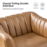 Contemporary Industrial Elegance: Benedikt 30" Wide Chair with Faux Leather