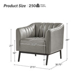 Contemporary Industrial Elegance: Benedikt 30" Wide Chair with Faux Leather