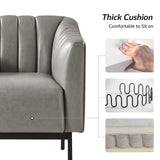 Contemporary Industrial Elegance: Benedikt 30" Wide Chair with Faux Leather