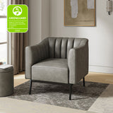 Contemporary Industrial Elegance: Benedikt 30" Wide Chair with Faux Leather