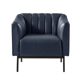 Contemporary Industrial Elegance: Benedikt 30" Wide Chair with Faux Leather