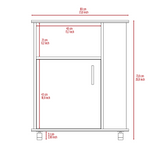TUHOME Oslo 2-Piece Kitchen Set with Storage Cabinet and Multi-Level Countertop Island, Modern Small-Space Prep Station for Apartments and Homes, 35.4"H x 40.5"W x 27.5"D, White/Walnut