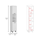 TUHOME Houston 2-Piece Kitchen Set with Storage Cabinet and Multi-Level Countertop Island, Modern Prep and Organization Station for Small Kitchens and Apartments, 35.4"H x 40.5"W x 27.5"D, White/Walnut