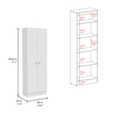 TUHOME Charlotte 2-Piece Kitchen Set with Storage Cabinet and Multi-Level Countertop Island, Modern Prep and Pantry Organization for Small Kitchens and Apartments, 35.4"H x 40.5"W x 27.5"D, White/Onyx