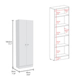 TUHOME Charlotte 2-Piece Kitchen Set with Storage Cabinet and Multi-Level Countertop Island, Modern Prep and Pantry Organization for Small Kitchens and Apartments, 35.4"H x 40.5"W x 27.5"D, White/Light Oak