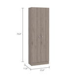 TUHOME Milan 2-Piece Kitchen Storage Set with Tall Cabinet and Multi-Shelf Wall Unit, Modern Pantry Organizer for Small Kitchens and Apartments, 70.8"H x 23.6"W x 11.8"D, Light Gray