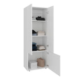 Home 6 Piece, 10 Door Closet System, Top Storage Shelves, Wide Armoire for Bedroom Storage and Organization, Natural Oak