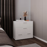Alpine Wide Four-Drawer Dresser, Bedroom Storage Solution, Smooth-Glide Drawers for Organizing Clothes, Linens, Accessories, and Everyday Items in Compact Design