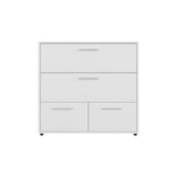 Alpine Wide Four-Drawer Dresser, Bedroom Storage Solution, Smooth-Glide Drawers for Organizing Clothes, Linens, Accessories, and Everyday Items in Compact Design