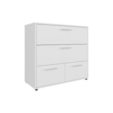 Alpine Wide Four-Drawer Dresser, Bedroom Storage Solution, Smooth-Glide Drawers for Organizing Clothes, Linens, Accessories, and Everyday Items in Compact Design