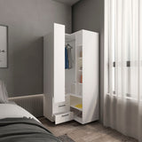 Toulouse Corner Armoire Wardrobe Console Smart Space-Saving Design Featuring Double Access Doors and Multiple Interior Shelves Perfect for Maximizing Storage and Organization in Any Room Corner