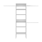 Selt Simple Walk-In Closet System with 3 Hanging Rods and 5 Open Storage Shelves, Clothes Storage Option