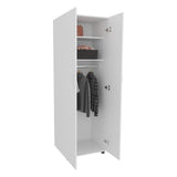 Aurora 70" Tall Bedroom Armoire with Double Doors, Hanging Rod, Two Interior Shelves and Bottom Shoe Shelf, Adjustable Legs, Wall Anchor for Safety, Modern Wardrobe Storage Cabinet