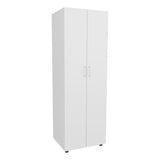 Aurora 70" Tall Bedroom Armoire with Double Doors, Hanging Rod, Two Interior Shelves and Bottom Shoe Shelf, Adjustable Legs, Wall Anchor for Safety, Modern Wardrobe Storage Cabinet