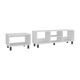 Eclipse Coffee Table and TV Stand Duo Set for Living Room and Entertainment Room Center with Open Display Shelves