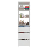 Freestanding Closet with 6 Shelves, Storage Organizer, Modern Storage For Bedroom and Bookcase, Engineered Wood, 84" Tall, Home Bedroom Open Shelving Cabinet