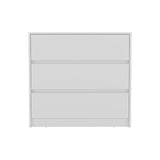 Tuhome Austin Three Drawer Dresser with Smooth Pull-Out Mechanism, Modern Storage Solution for Bedrooms and Small Spaces, Spacious Drawers with Metal Rails and Wide Superior Top for Clothes Organization and Home Essentials