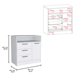 TUHOME Omaha Multi-Storage Dresser with Three Spacious Drawers, Single Door Cabinet, Interior Shelves and Contemporary Pull Handles Offering Compact Home Organization and Durable Engineered Wood Construction