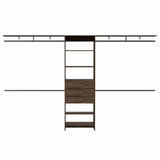 Tuhome Plego Closet System with Four Hanging Rods, Five Shelves, Three Drawers, Adjustable for 69" or 118" Closet Space, Modern Storage Solution