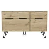 Augusta Double Dresser, Superior Top, Hairpin Legs, Four Drawers